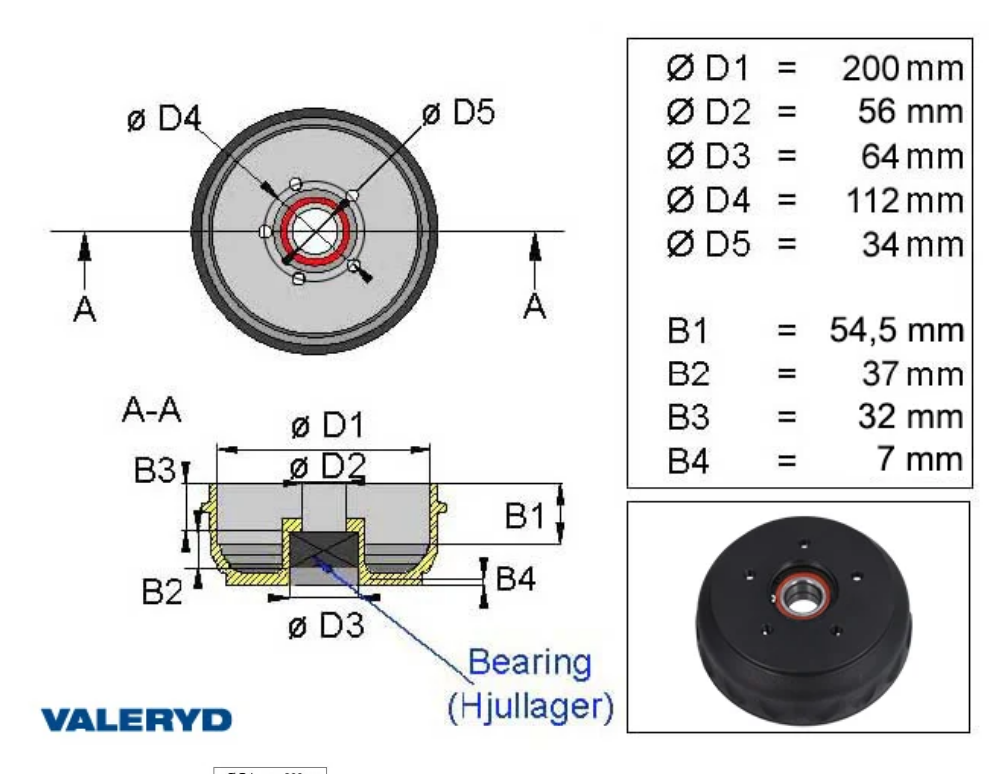 4010507 Tamburo knott 200x50 112x5 2