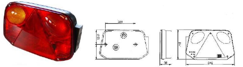 Radex 2800 - Fanale post. c/ retron. c/catadiottro triang. sx - immagine 2